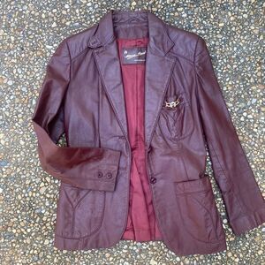 Vintage Aigner Leather blazer sz 10